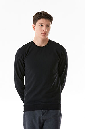 Basic Bisiklet Yaka Sweatshirt