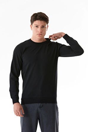 Basic Bisiklet Yaka Sweatshirt