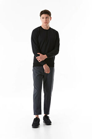 Basic Bisiklet Yaka Sweatshirt