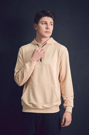 Baskılı Kapüşonlu Kanguru Cepli Sweatshirt