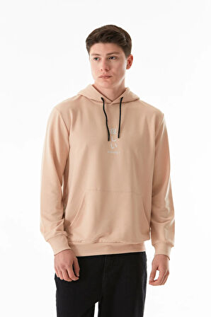 Baskılı Kapüşonlu Kanguru Cepli Sweatshirt