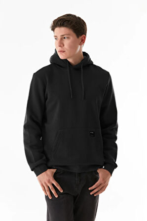 3 İplik Basic Kanguru Cepli Kapüşonlu Sweatshirt Hoodie