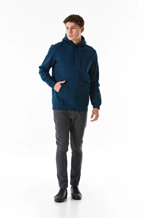3 İplik Basic Kanguru Cepli Kapüşonlu Sweatshirt Hoodie