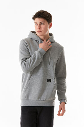 3 İplik Basic Kanguru Cepli Kapüşonlu Sweatshirt Hoodie