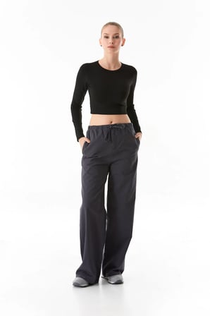 Beli Lastikli Cepli Gabardin Palazzo Pantolon