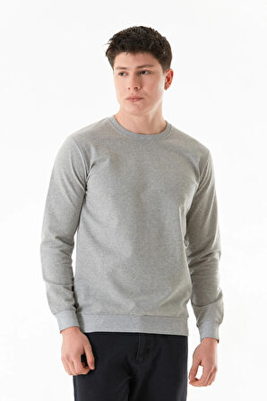 Basic Bisiklet Yaka Sweatshirt