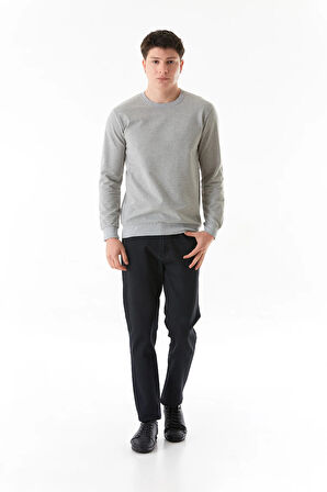 Basic Bisiklet Yaka Sweatshirt