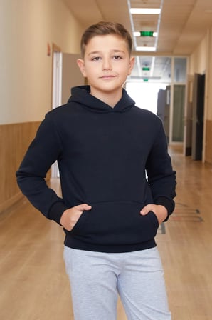 3 İplik Kanguru Cepli Kapüşonlu Erkek Çocuk Sweatshirt