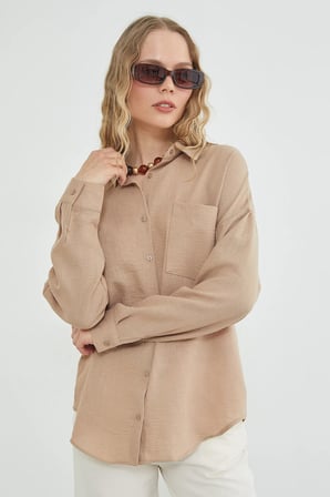Basic Tek Cepli Oversize Gömlek
