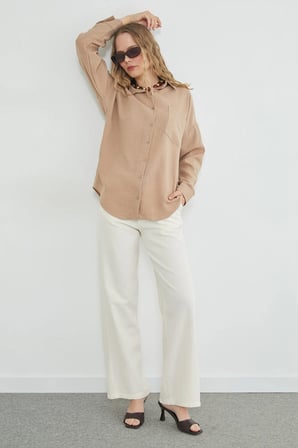 Basic Tek Cepli Oversize Gömlek