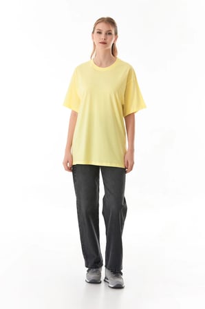 Basic Oversize Bisiklet Yaka Tişört