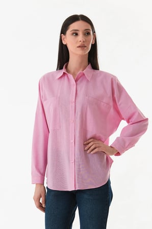 Basic Çift Cepli Oversize Gömlek
