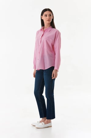 Basic Çift Cepli Oversize Gömlek