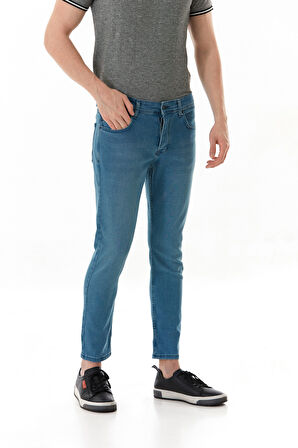 Fermuarlı Slim Fit Jean Pantolon