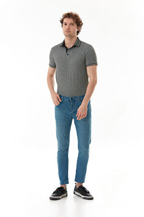 Fermuarlı Slim Fit Jean Pantolon