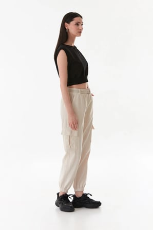 Kemerli Kargo Cepli Jogger Pantolon