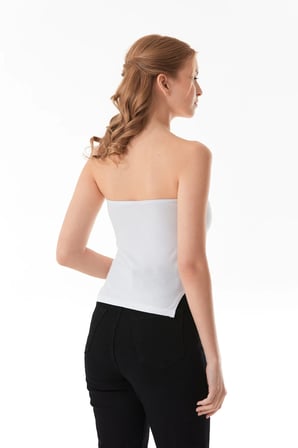 Basic Yanları Yırtmaçlı Straplez Büstiyer