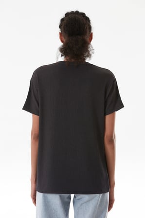 Ayıcık Nakışlı Bürümcük Kumaş Oversize Tişört