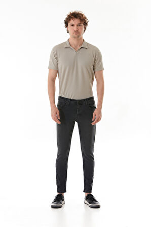Fermuarlı Slim Fit Jean Pantolon