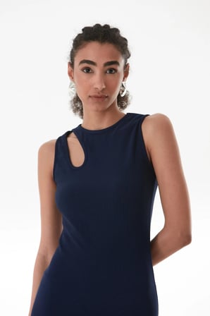 Fitilli Omzu Pencere Detaylı Elbise