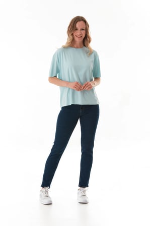 Basic Bisiklet Yaka Oversize Modal Tişört