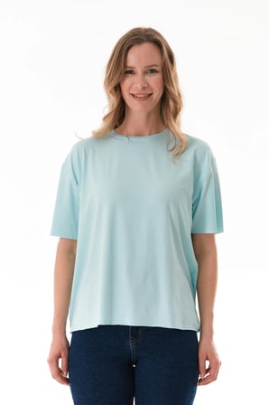 Basic Bisiklet Yaka Oversize Modal Tişört