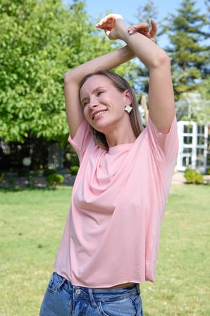 Basic Bisiklet Yaka Oversize Modal Tişört