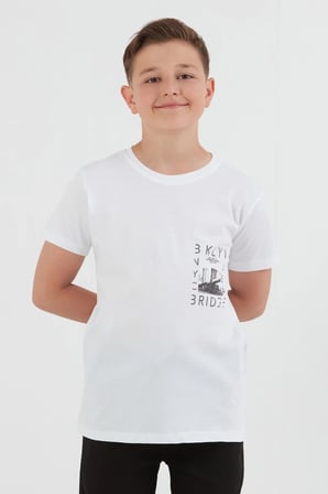 %100 Pamuk Baskılı Erkek Çocuk Tişört