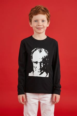 23 Nisan Atatürk Baskılı Uzun Kollu Unisex Çocuk Body