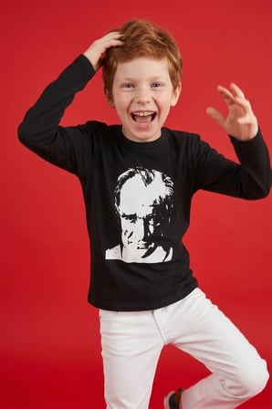 23 Nisan Atatürk Baskılı Uzun Kollu Unisex Çocuk Body