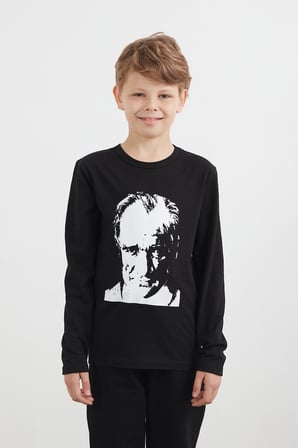 23 Nisan Atatürk Baskılı Uzun Kollu Unisex Çocuk Body