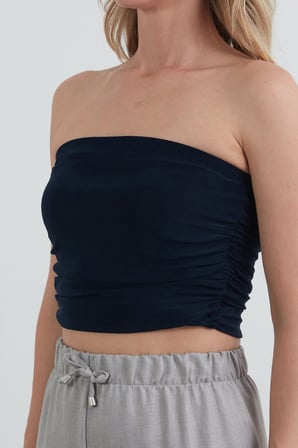 Basic Yanları Drapeli Straplez Büstiyer
