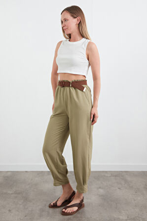 Beli Lastikli Kemerli Pantolon