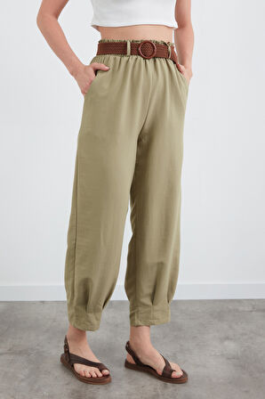Beli Lastikli Kemerli Pantolon
