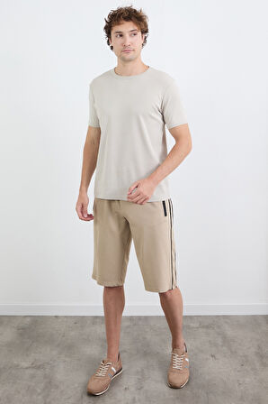 Basic Fermuarlı Beli Lastikli Şort