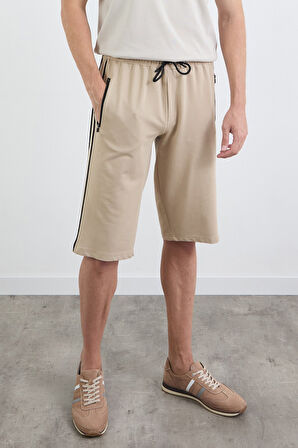 Basic Fermuarlı Beli Lastikli Şort