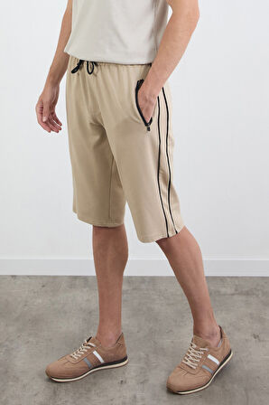 Basic Fermuarlı Beli Lastikli Şort