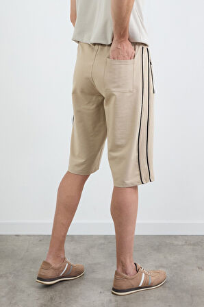 Basic Fermuarlı Beli Lastikli Şort