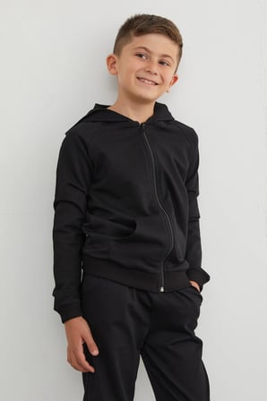 Kapüşonlu Fermuarlı Unisex Çocuk Eşofman Takımı