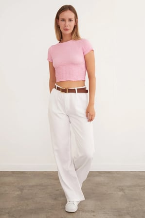 Waffle Kumaş Crop Body
