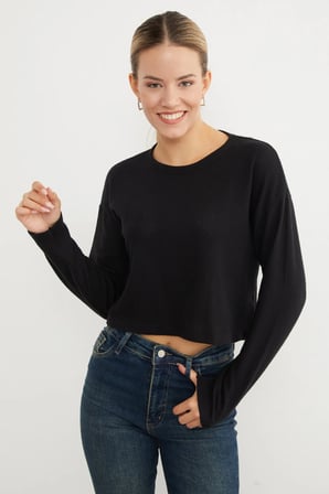 Basic Bisiklet Yaka İnce Triko Kazak