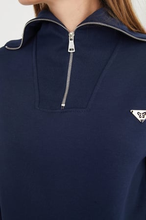 3 İplik Üçgen Metal Armalı Sweatshirt