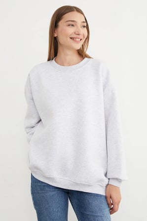 3 İplik Basic Oversize Sweatshirt