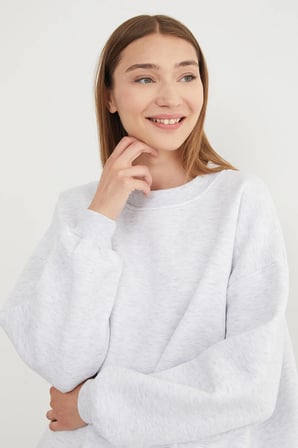 3 İplik Basic Oversize Sweatshirt