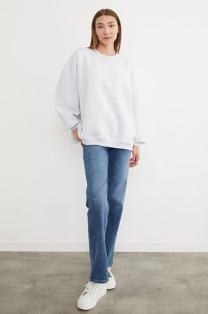 3 İplik Basic Oversize Sweatshirt