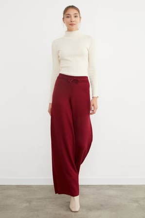 Beli Lastikli Palazzo Triko Pantolon