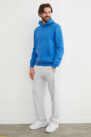 3 İplik Basic Kanguru Cepli Slim Fit Kapüşonlu Sweatshirt