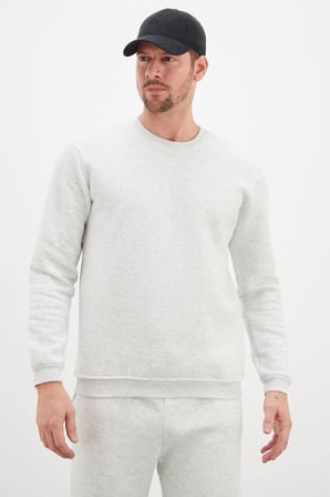 3 İplik Basic Bisiklet Yaka Sweatshirt
