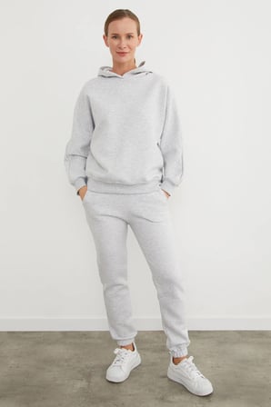 3 İplik Basic Kapüşonlu Jogger Eşofman Takımı