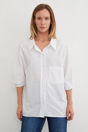 Basic Tek Cepli Oversize Gömlek
